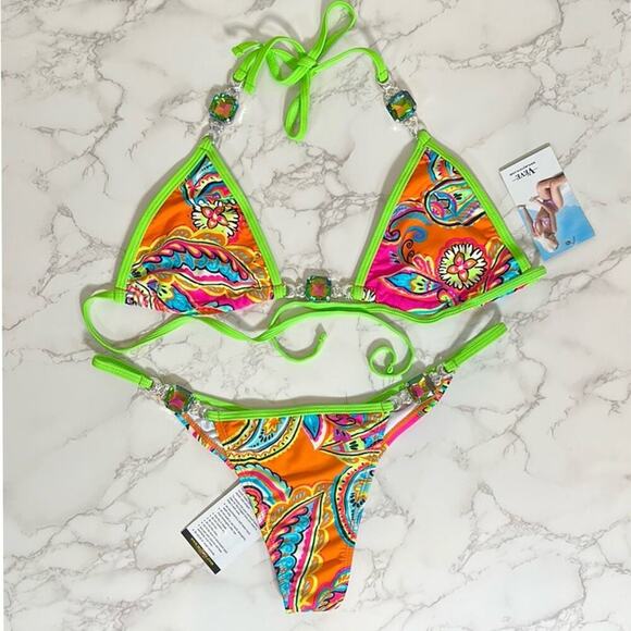 VEVE Neon Jeweled Bikini - Size Large, Stunning! - Picture 9 of 16